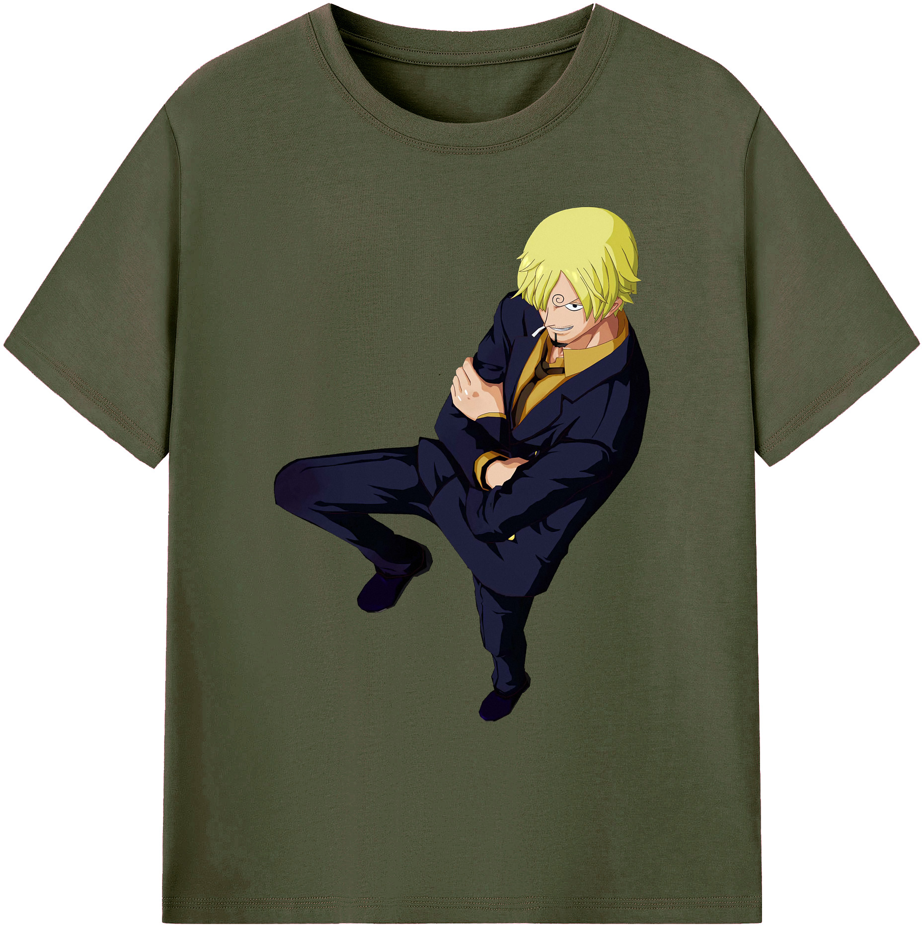 （画像用） ワンピース サンジ ONE PIECE Sanji 綿100％ メンズ半袖Tシャツ｜肌触りやわらか＆通気性